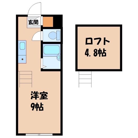 宇都宮駅 バス13分  陽西中西下車：停歩2分 2階の物件間取画像